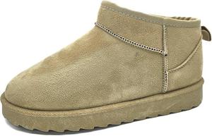 Женские ботильоны Wild Diva с круглым носком, с отделкой из шерпы, на рифленой подошве, мини-башмак, низкая платформа, цвет дыня-01, Sand Suede