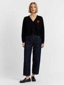 Кардиган бретон с длинными рукавами и V-образным вырезом с рисунком в виде сердца из кашемировой смеси Chinti & Parker