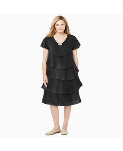 Женское трехъярусное платье Woman Within, Black