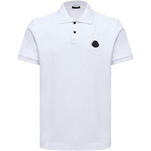 Поло с коротким рукавом и нашивкой с логотипом Moncler, белый
