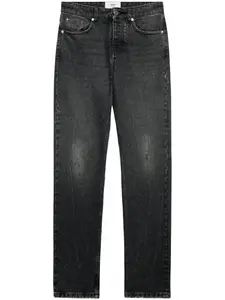 Прямые джинсы с нашивкой-логотипом Ami Paris, черный