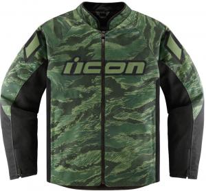 Перфорированная текстильная мотоциклетная куртка Icon hooligan tigersblood, Green/Camouflage