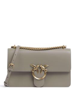 Сумка через плечо Love One Classic из мелкозернистой яловой кожи Pinko, коричневый