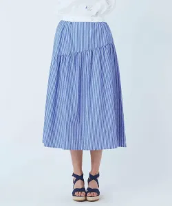 Полосатая юбка со сборками Studio Picone, цвет Blue(265)