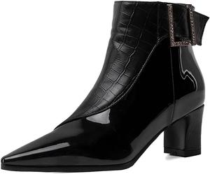 Женские модные ботильоны VOKLIN с пряжкой, заостренным носком, для вечернего образа, с боковой молнией, на среднем каблуке