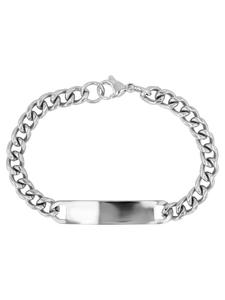 Adeliás Женский браслет - браслет из нержавеющей стали в виде цепочки, 18 см, серебристый