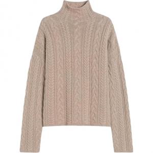 Свитер с высоким воротником и косами 'S Max Mara, бежевый