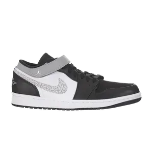 Кроссовки Air Jordan Air Jordan 1 Strap Low 'Black Matte Silver', черный