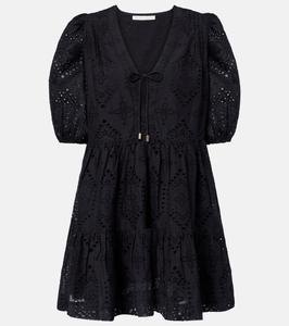 Мини-платье Saint-Tropez с вышивкой ришелье Heidi Klein, Blk-Blk