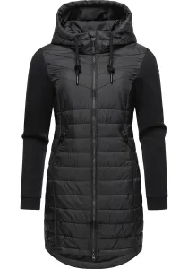 Стеганое пальто Ragwear "Lucinda Long", пальто из современного микса материалов с капюшоном, черный