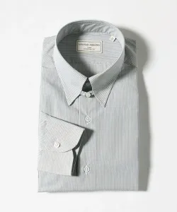 Рубашка ALBINI в полоску с воротником-стойкой United Arrows, цвет Lt.Blue