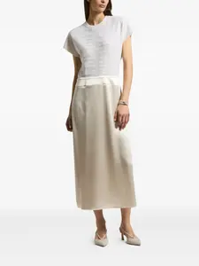 Атласное платье миди Peserico, белый