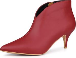 Ботильоны Allegra K для женщин с вырезами, заостренным носком и шпилькой, Red