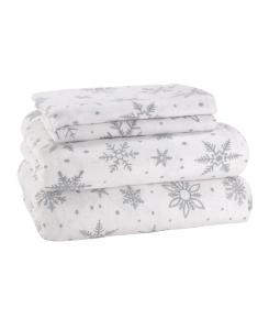 Комплект постельного белья из 100% ворсистой хлопковой фланели, 3 предмета, размер Twin Avanti, цвет snowflakes