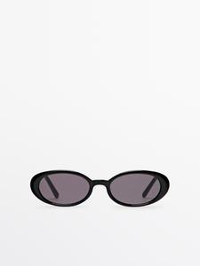 Мини овальные солнцезащитные очки Massimo Dutti, black