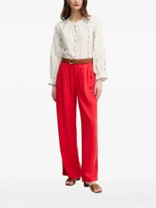 Блузка с вышитыми цветами Hoss Intropia, белый