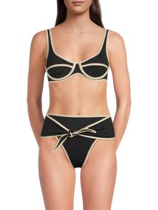 Верх бикини с окантовкой WeWoreWhat, цвет Black Tan