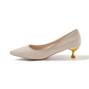 Женские туфли на высоком каблуке A poinsettia princess, Champagne 3Cm
