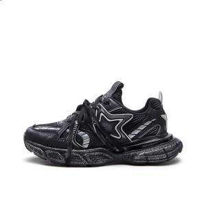 IG+GI Кроссовки Cushioned Anti-Slip Wear-Resistant Breathable Lightweight Low-Top Chunky Sneakers Men's Black