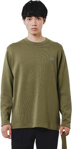 Мужская футболка Lacoste (официальная) из плотного трикотажа с длинным рукавом, зеленый