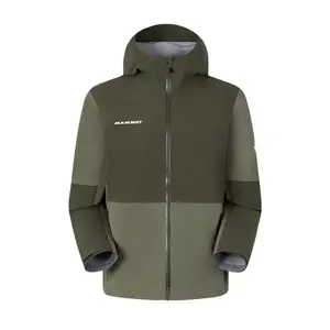 MAMMUT Мужская ветровка для походов на открытом воздухе Водоотталкивающая Ветрозащитная Дышащая Черная, Marsh Green-Dark Moss Green/Marsh-Dark Marsh