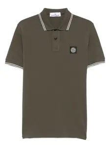 Рубашка поло с логотипом Stone Island, зеленый