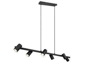 Светодиодный подвесной светильник MeineWunschleuchte 6 flammig Schwarz, черный - металл - 115 x 150 x 18 см