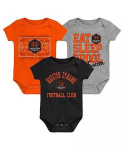 Комплект из 3 боди Houston Dynamo FC для мальчиков и девочек, оранжевый/черный/серый Outerstuff