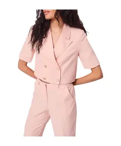 Розовый двубортный пиджак с золотыми пуговицами Gaudi, розовый