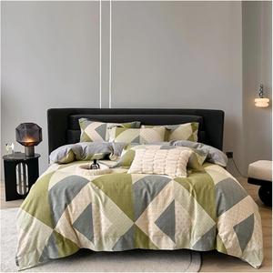 YUSIWOAL Комплект постельного белья хлопковый геометрический клетчатый