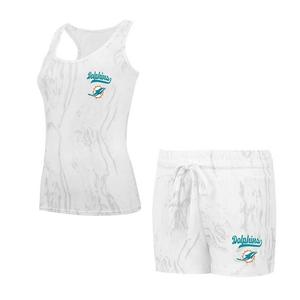 Женский комплект для сна с кварцевой майкой и шортами Concepts Sport Miami Dolphins Hacci, цвет Dol Beige