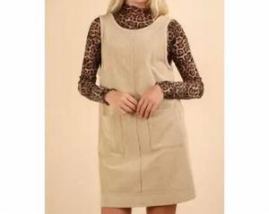 Короткое мини-платье с низкой спинкой из вельвета в бежевом цвете VERY J