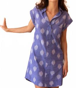 Мини-платье рубашка в оттенке чатем блю Oliphant, синий