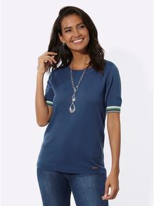 Свитер с круглым вырезом из джинсовой ткани в сине-белую полоску WITT WEIDEN