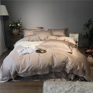 Generic Комплект постельного белья Green из 100% хлопка с вышивкой Glamorous Gold