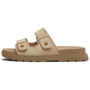 Женские бесшумные тапочки-шлепанцы из кожи с лоскутным дизайном Tata, бежевый