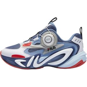 FILA KIDS Классические повседневные детские кроссовки low top с противоскользящей подошвой и износостойким покрытием, темно-серый синий для подростков