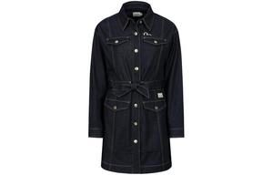 Платье с длинными рукавами женское джинсовое синее Evisu