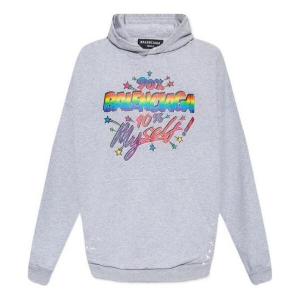 Толстовка 90/10 hoodie wide fit 'grey' Balenciaga, серый