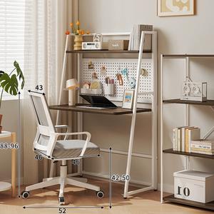 Стол компьютерный складной Naijia с перфорированной панелью, белая рама, серая сетка