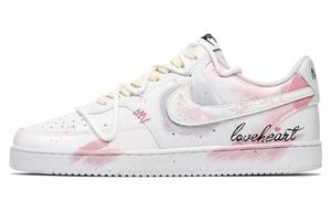 Nike Кроссовки для скейтборда Court Vision 1 Perfect Lover, износостойкие, низкие, унисекс, белые, розовые