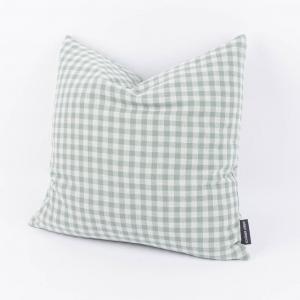 Чехол на подушку муслиновый в клетку Vichy мятный разных размеров от SCHÖNER LEBEN. Размер 80х80см (ВхШ) Размер 80х80см (ВхШ) Schöner-Leben