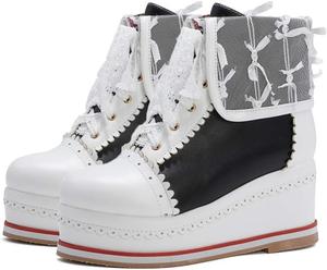 SaraIris милые ботильоны на платформе, шнуровка для косплей-брогов, ботинки на танкетке, Schwarz