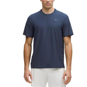 Футболка теннисная мужская с защитой от ультрафиолета, полосатая, сетчатая Lululemon, синий