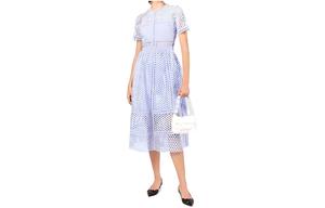 Self-portrait Женское синее платье с короткими рукавами