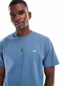 Футболка свободного кроя Hollister Icon Cooling с контрастными швами в бирюзовом цвете