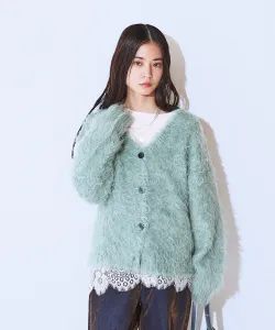 Кардиган с V-образным вырезом и ворсом из букле Jeanasis, цвет Other Green (73)