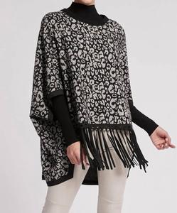 Черный пончо-свитер Cheetah Tyler Boe