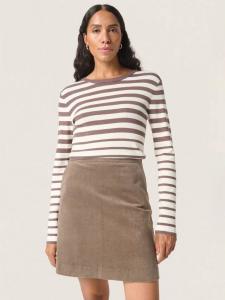 Приталенный джемпер в полоску с шипами Soaked In Luxury, цвет Brown/White