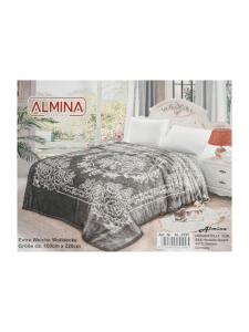 Almina Одеяло Almina Extra Soft из шерсти, 160x220 см, 100% полиэстер, с цветочным узором, серого цвета